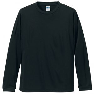 4.7オンスドライロングスリーブTシャツ(ブラック)