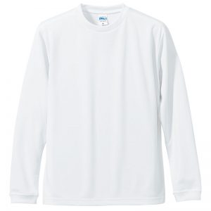 4.7オンスドライロングスリーブTシャツ(ホワイト)