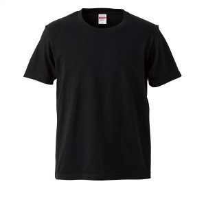 5.0オンスレギュラーフィットTシャツ (ブラック)