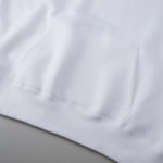 10.0オンスt/C生地のビッグシルエットスウェットプルオーバーパーカ(ホワイト)の裾画像
