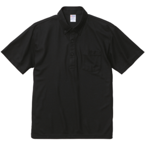 4.7オンスのスペシャルドライカノコ生地のポロシャツ(ブラック)