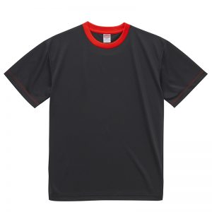 4.1オンスドライTシャツ(ブラック/レッド)