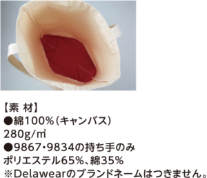 レギュラーキャンバストートバッグのサイズ説明