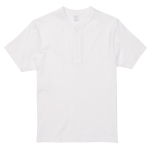 5.6オンス生地のヘンリーネックTシャツ(ホワイト)