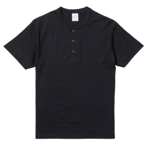 5.6オンス生地のヘンリーネックTシャツ(ブラック)